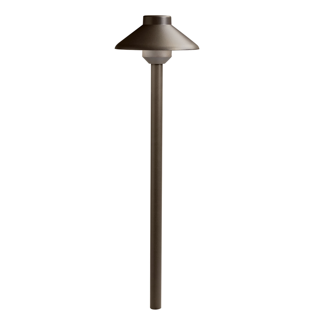 Product image for Kichler 15821AZT Short Stepped Dome 12V 3000K Path Light Textured Architectural Bronze