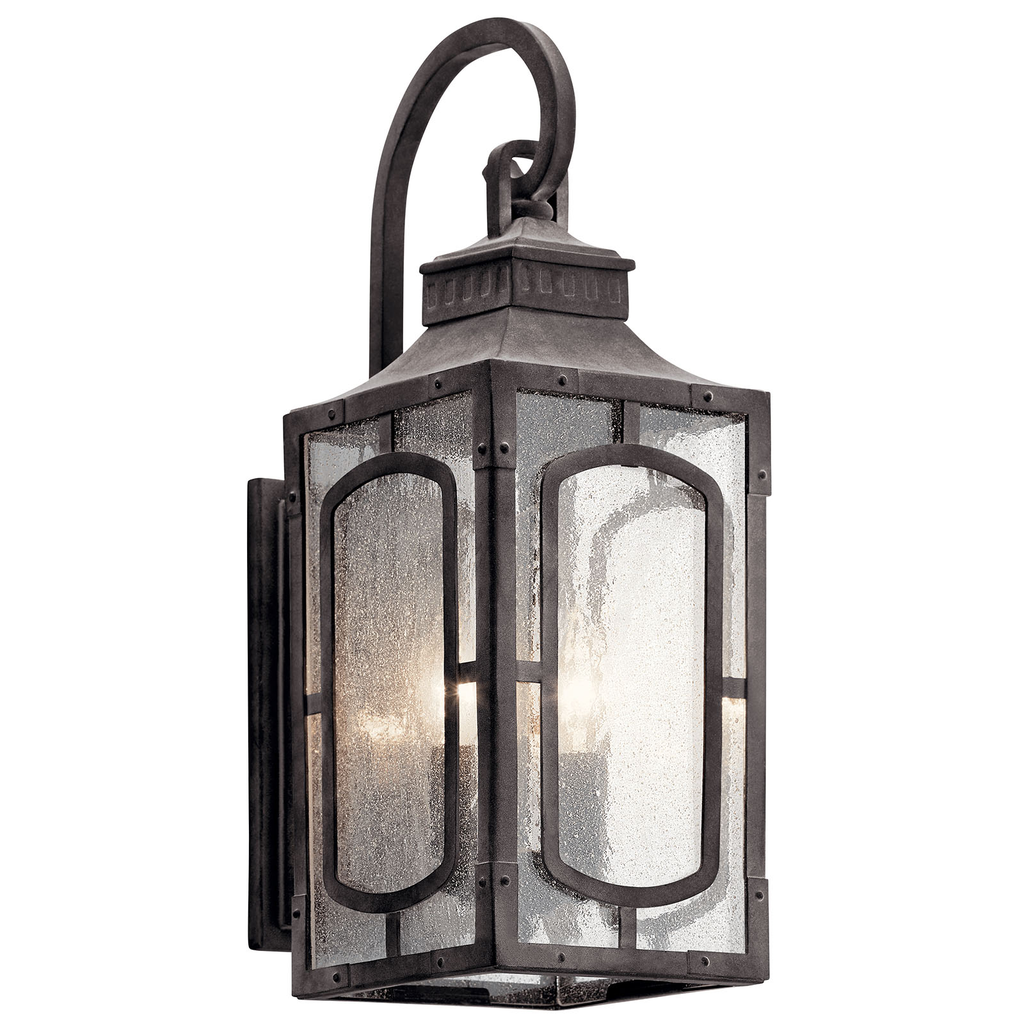Product image for Kichler 49930WZC Bay Village™ 18.75" 2 Light Wall Light Weathered Zinc