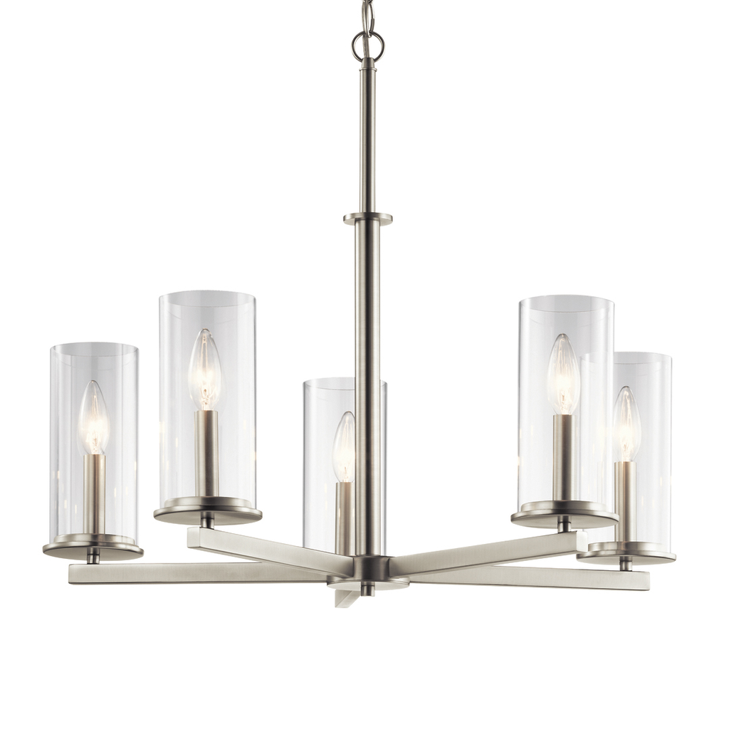 Crosby 22" Chandelier Clear Glass Nickel