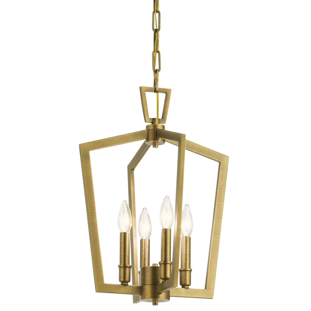 Product image for Kichler 43498NBR Abbotswell 19" 4 Light Pendant Natural Brass