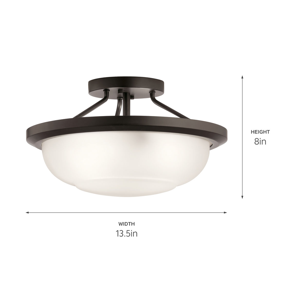 Ritson 2 Light Semi Flush Glass Bronze