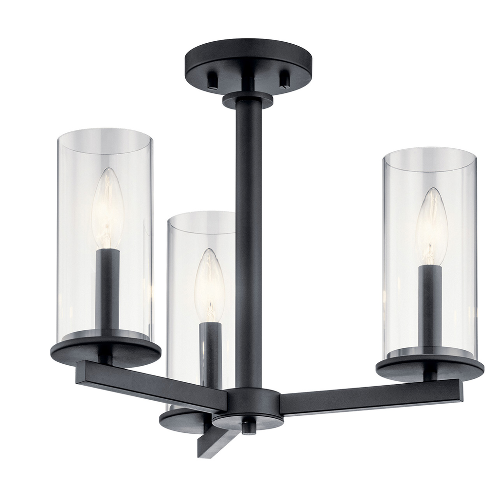 Crosby 3 Light Chandelier Black