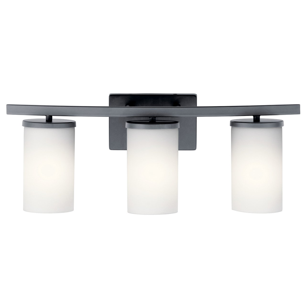 Product image for Kichler 45497BK Crosby 3 Light Vanity Light Black