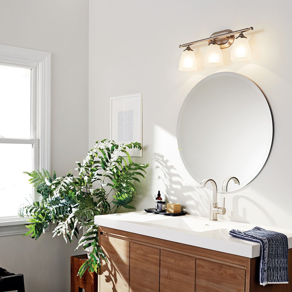 Product image for Kichler 5448NI Ansonia™ 3 Light Vanity Light Brushed Nickel