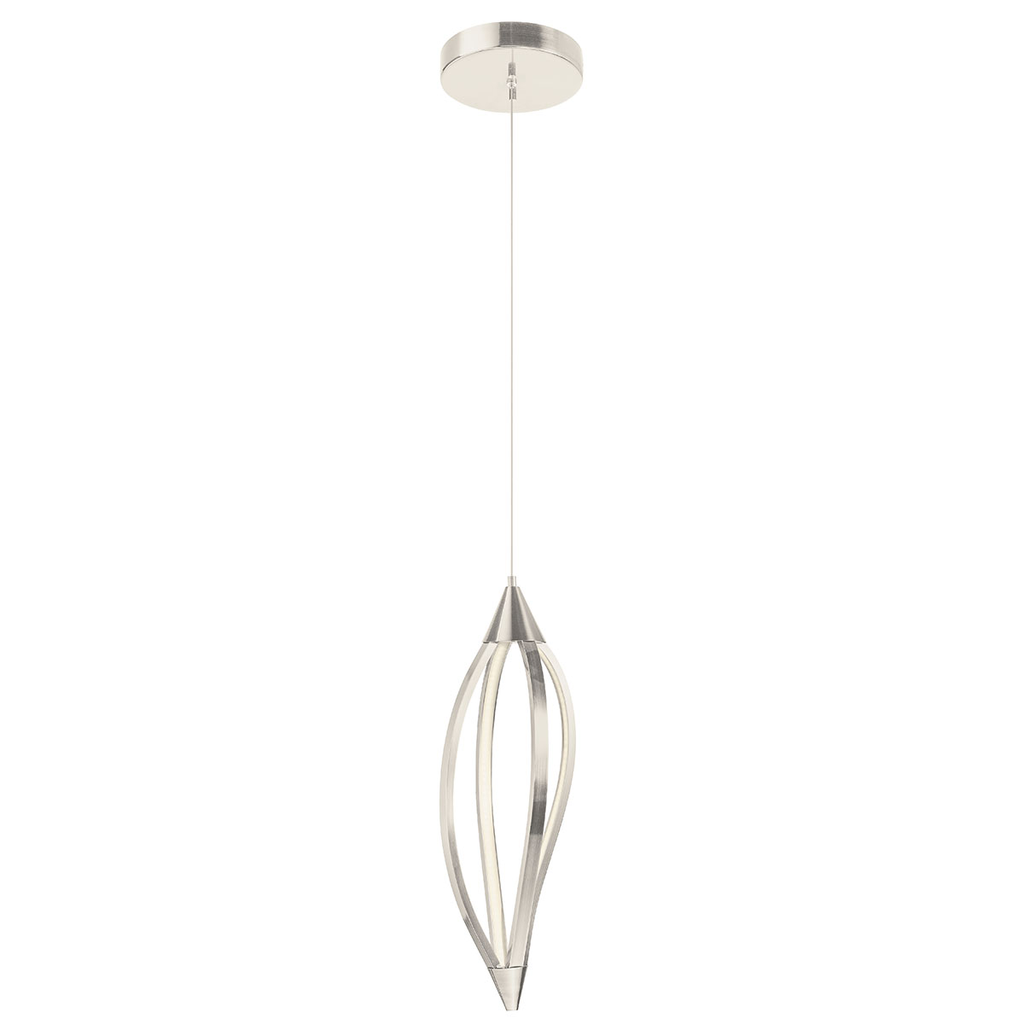 Product image for Kichler 83392 Meridian™ 7.75" 1 Light LED Mini Pendant Brushed Nickel