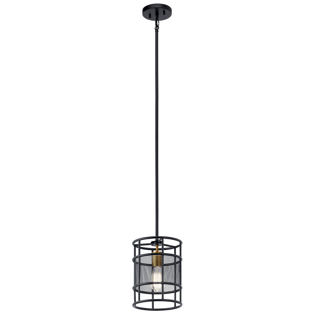 Product image for Kichler 43597BK Piston™ 1 Light Mini Pendant Black