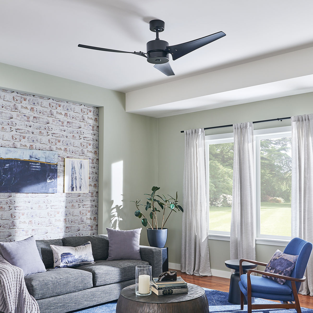 Product image for Kichler 330010SBK Motu 60" Ceiling Fan Satin Black