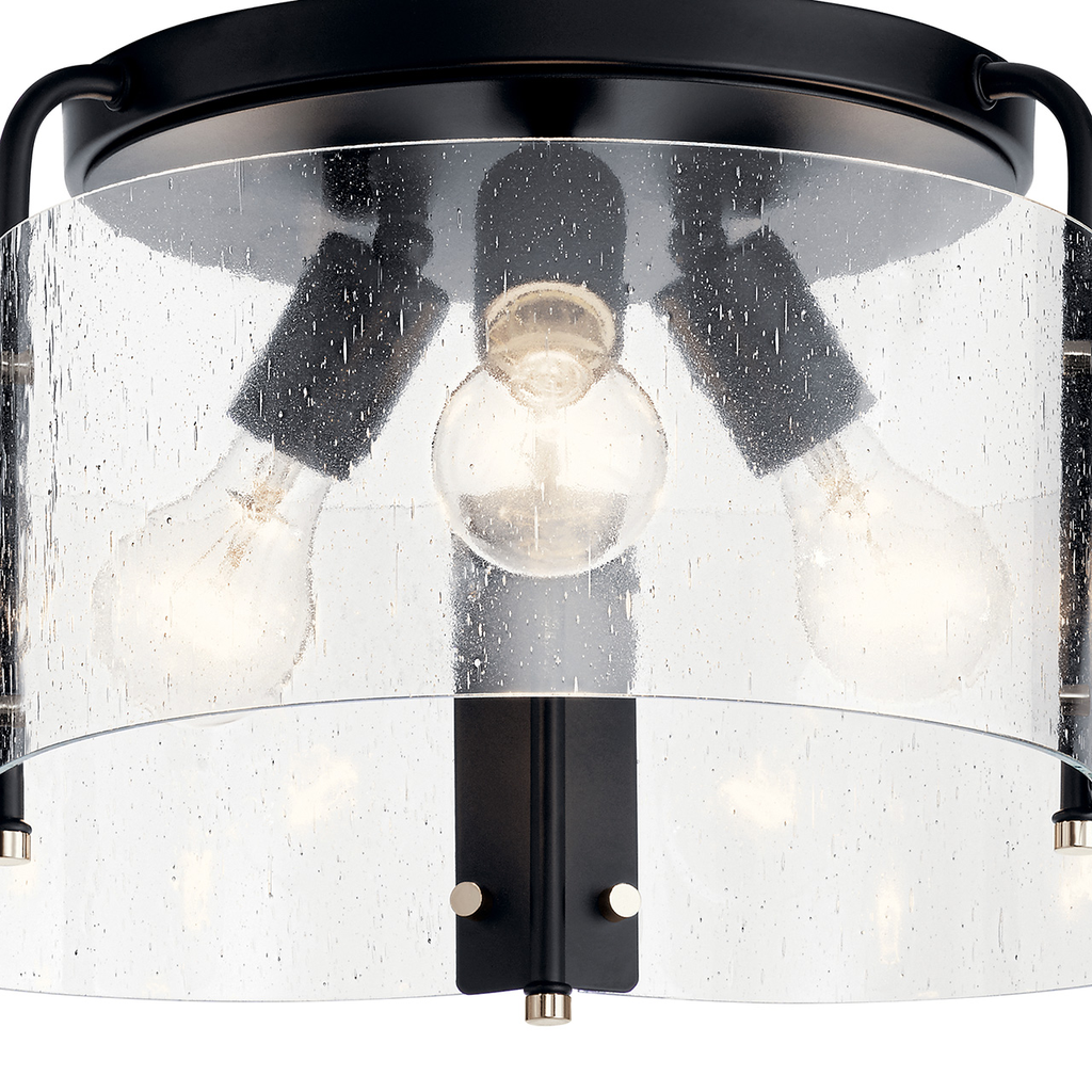 Thoreau 18" 3 Light Semi Flush Black