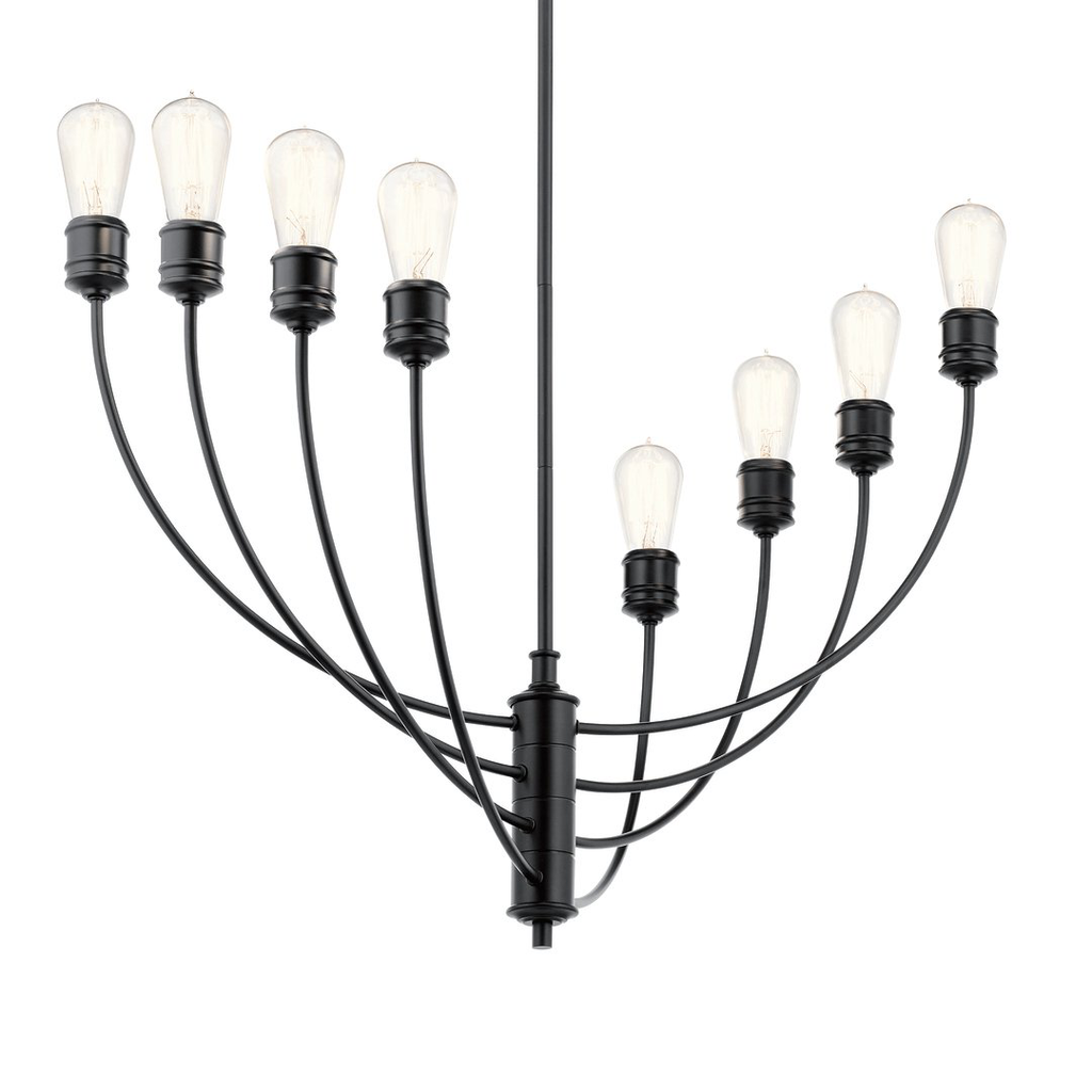 Product image for Kichler 52255BK Hatton 8 Light Chandelier Black