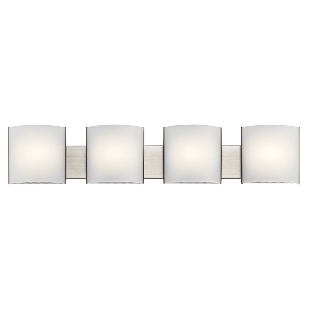 Product image for Kichler 10800NILED 4 Light LED Vanity Light Brushed Nickel