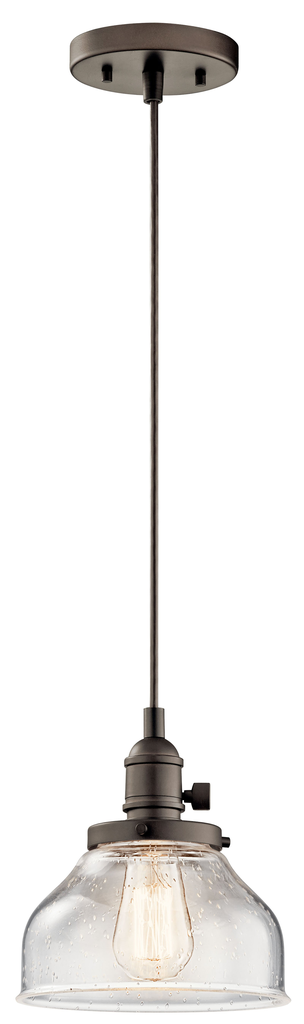 Product image for Kichler 43850OZ Avery™ 1 Light Bell Mini Pendant Olde Bronze®