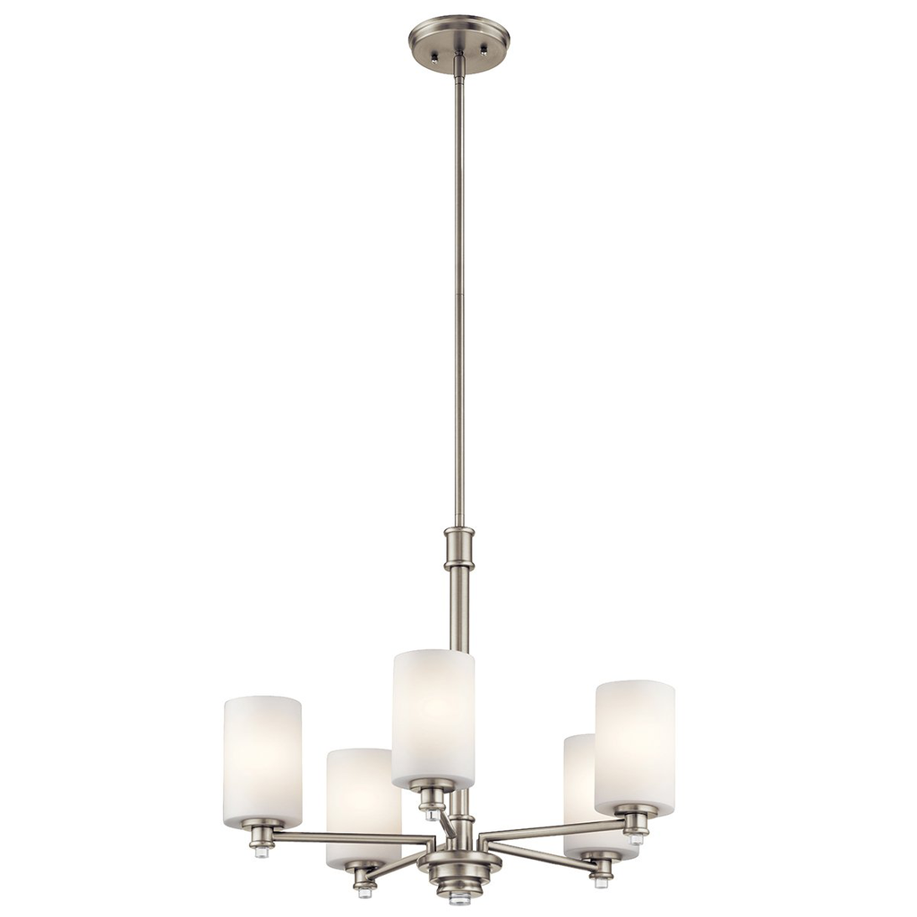Product image for Kichler 43923NIL18 Joelson™ 5 Light Chandelier with LED Bulbs Brushed Nickel