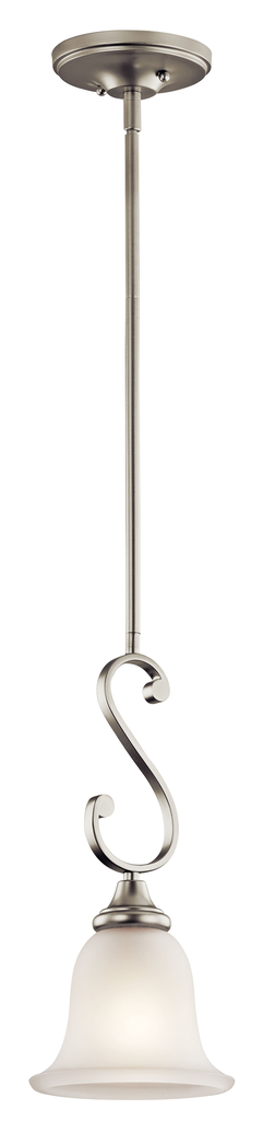 Product image for Kichler 43162NI Monroe™ 1 Light Mini Pendant Brushed Nickel