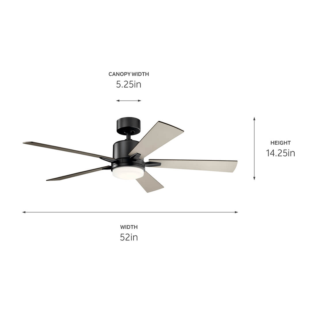 Lucian LED 3000K 52"" Fan Satin Black