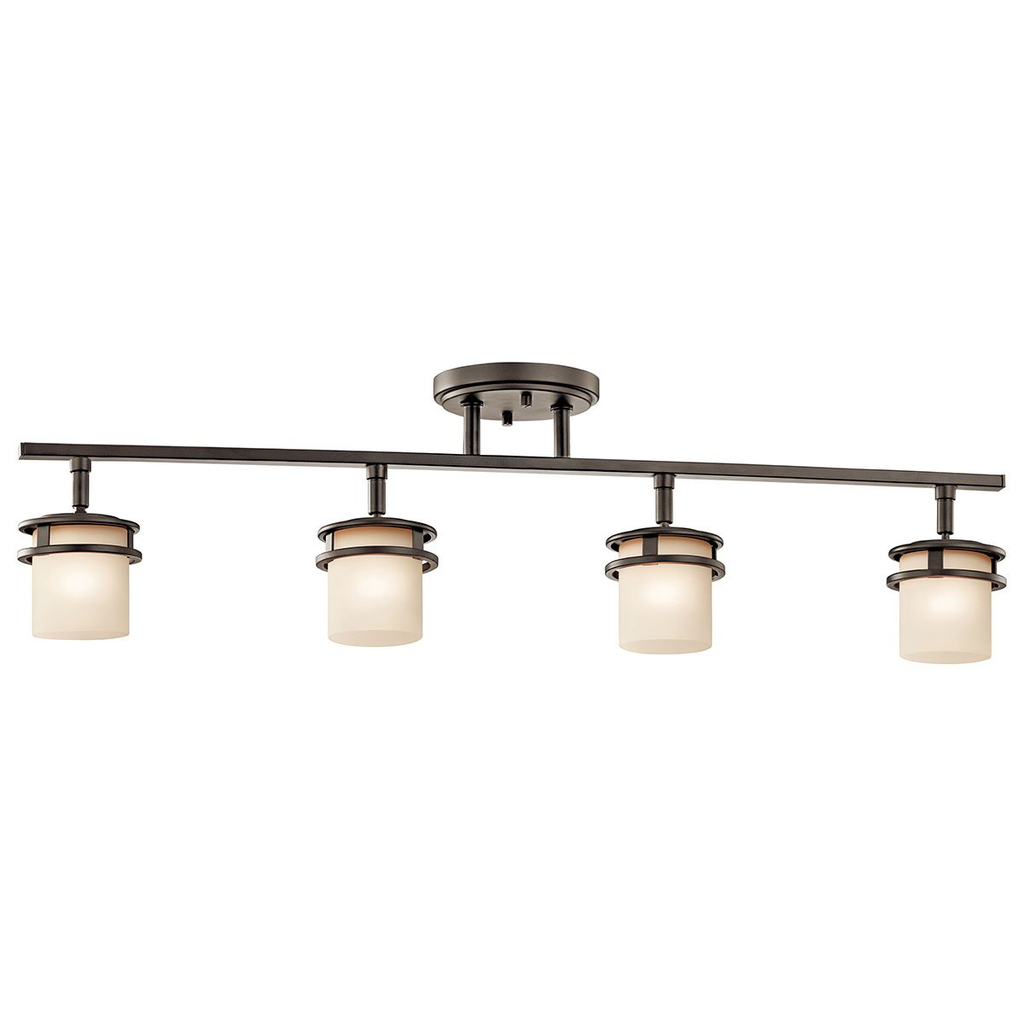 Product image for Kichler 7772OZ Hendrik™ 30" 4 Light Rail Light with Light Umber Etched Glass Olde Bronze®