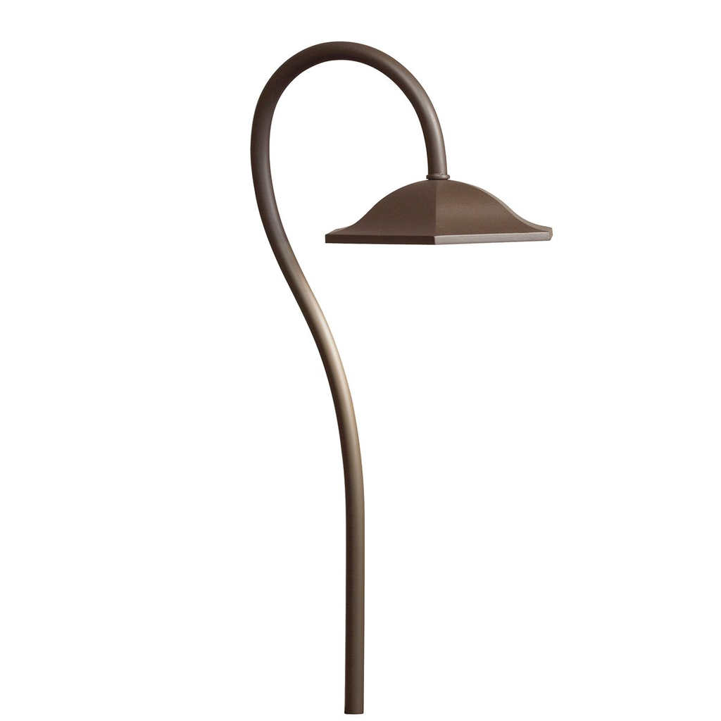 Product image for Kichler 15807AZT30R Shepherd's Crook 3000K LED Path Light Textured Architectural Bronze
