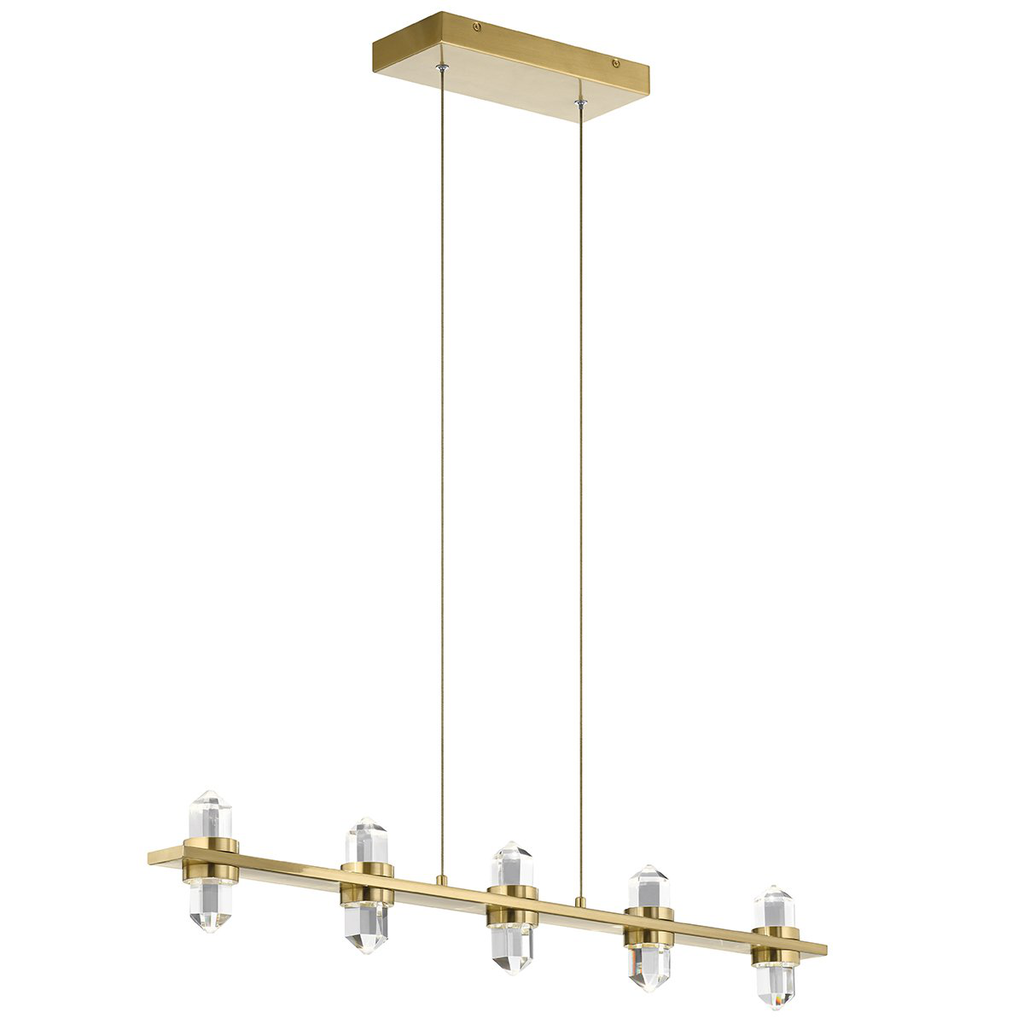 Product image for Kichler 84067CG Arabella 3000K LED 5 Light Linear Chandelier Champagne Gold