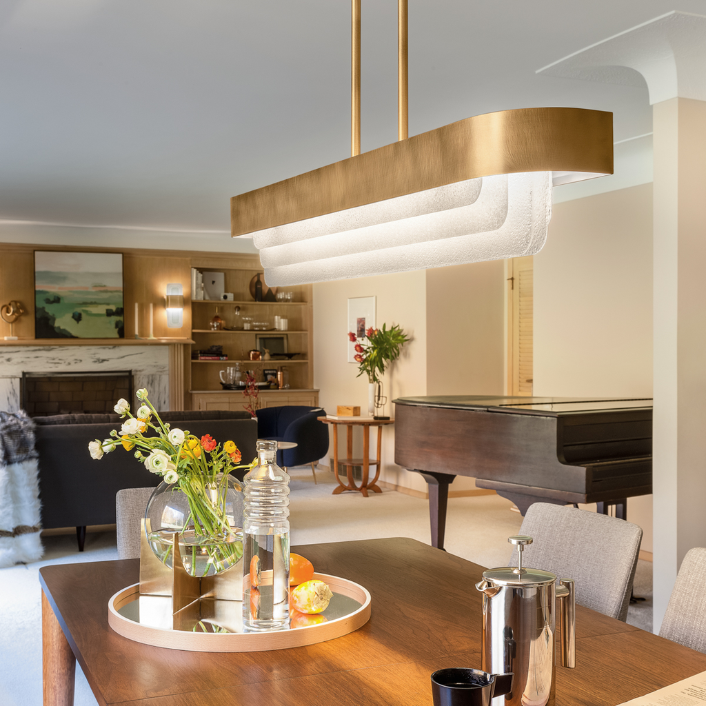 Product image for Kichler 44160NBRLED Serene LED Linear Chandelier Natural Brass