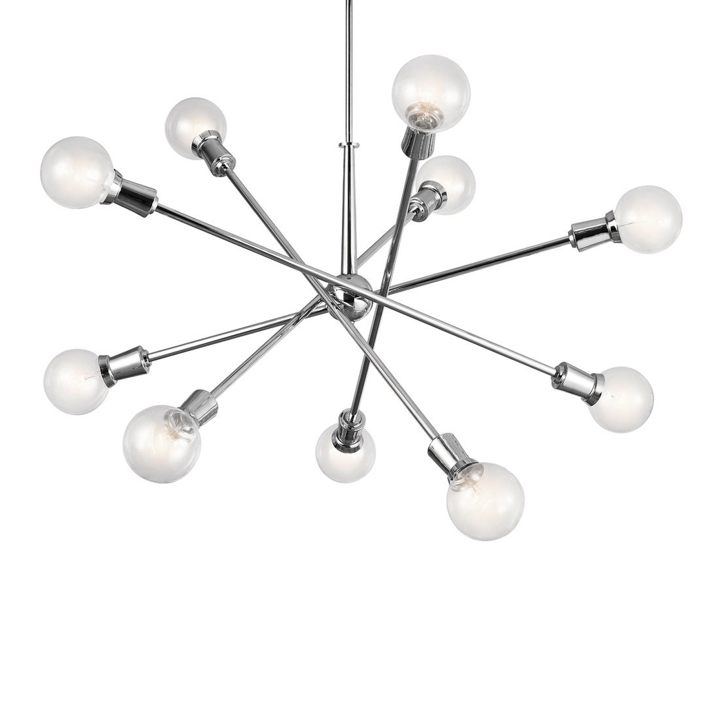 Product image for Kichler 43119CH Armstrong 10 Light Chandelier Chrome
