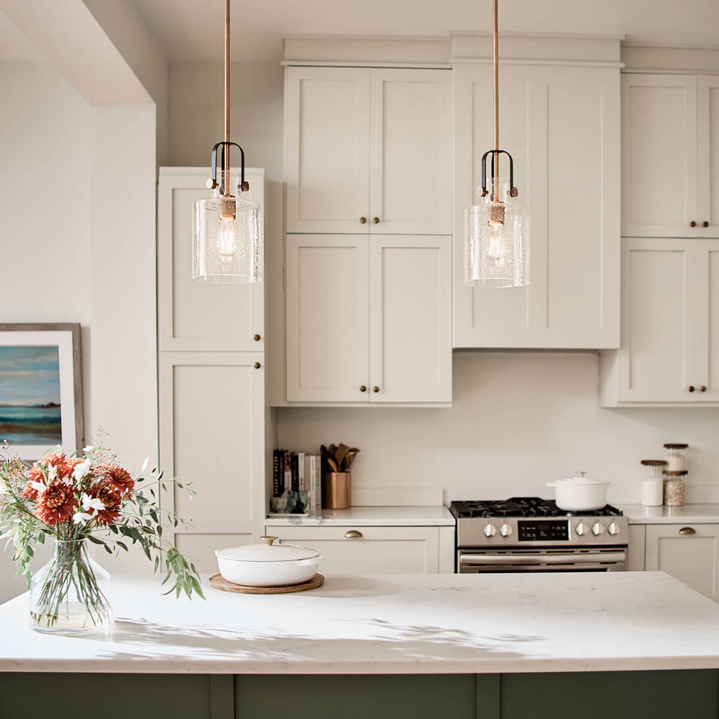 Product image for Kichler 52035ACO Kitner™ 7" 1 Light Pendant Antique Copper