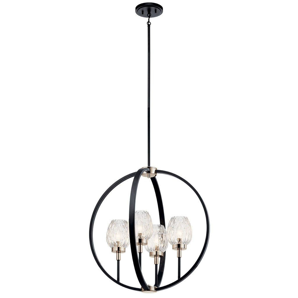 Product image for Kichler 44239BK Moyra 4 Light Pendant Black Finish