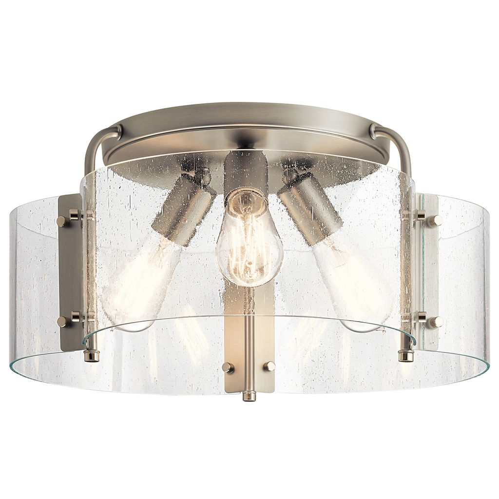 Product image for Kichler 42955NI Thoreau 18" 3 Light Semi Flush Brushed Nickel