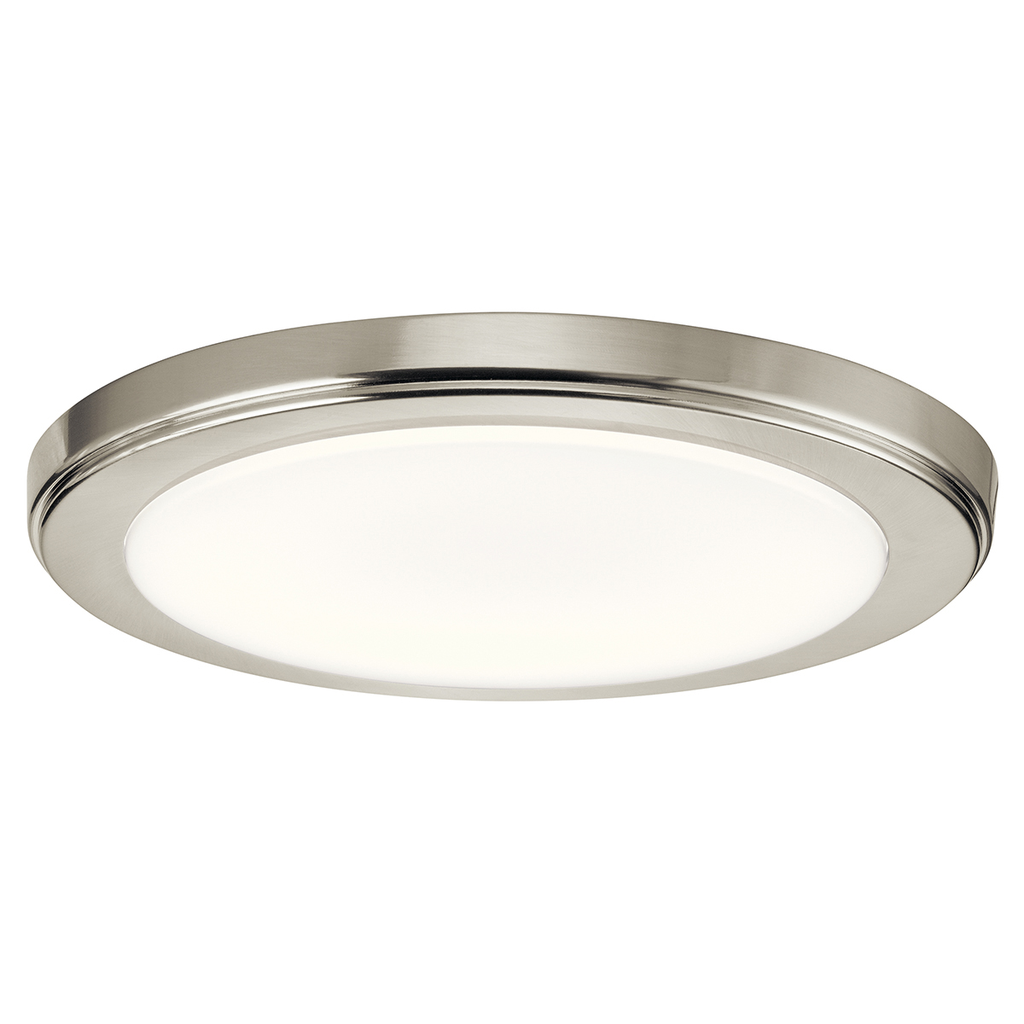 Product image for Kichler 44246NILED40 Zeo 4000K LED 10" Round Flush Mount Brushed Nickel