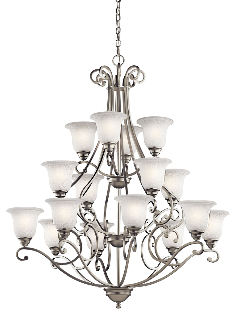 Product image for Kichler 43234NI Camerena™ 48.25" 16 Light Multi Tier Chandelier with White Scavo Brushed Nickel