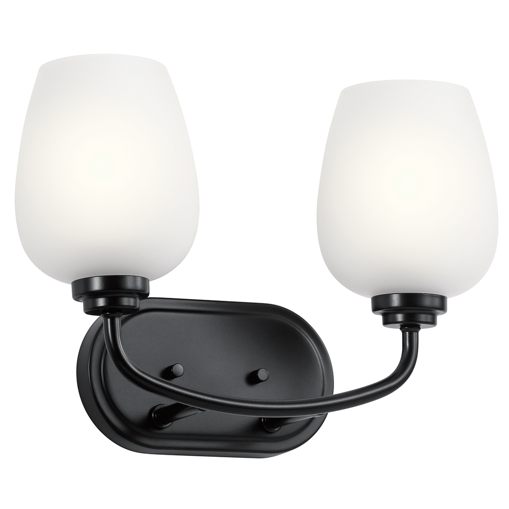 Product image for Kichler 45128BK Valserrano™ 14.5" 2 Light Vanity Light Black