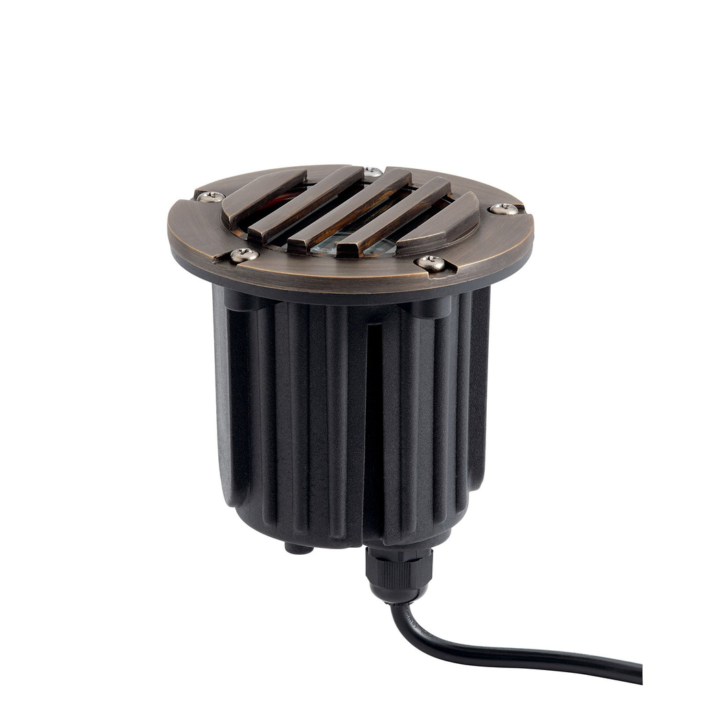 Product image for Kichler 15497CBR 12V In-Ground Brass Rock Guard Centennial Brass