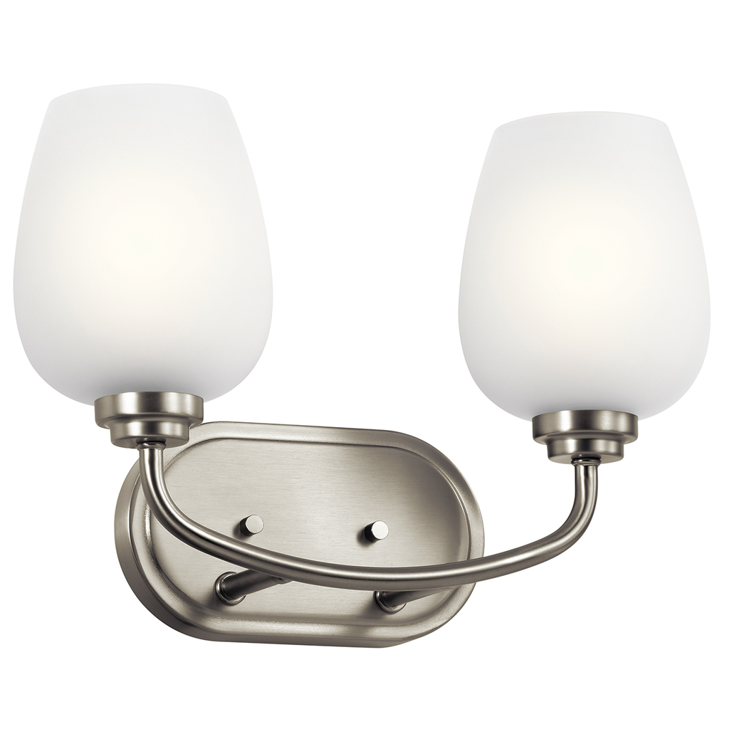 Product image for Kichler 45128NI Valserrano™ 14.5" 2 Light Vanity Light Brushed Nickel