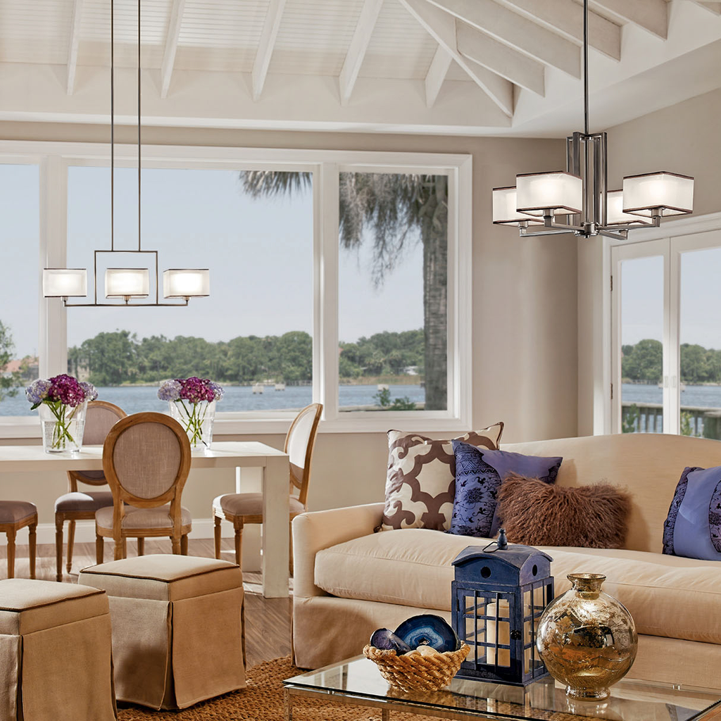 Product image for Kichler 43437NI Kailey™ 3 Light Linear Chandelier Brushed Nickel