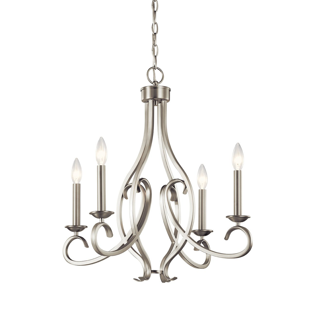 Product image for Kichler 52239NI Ania 4 Light Chandelier Brushed Nickel