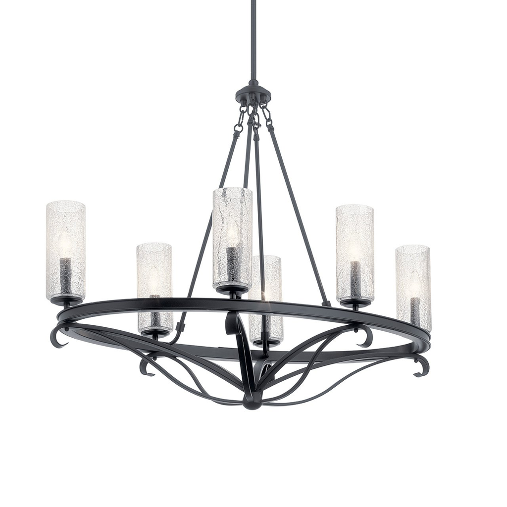 Product image for Kichler 52010BK Krysia™ 6 Light Oval Chandelier Black