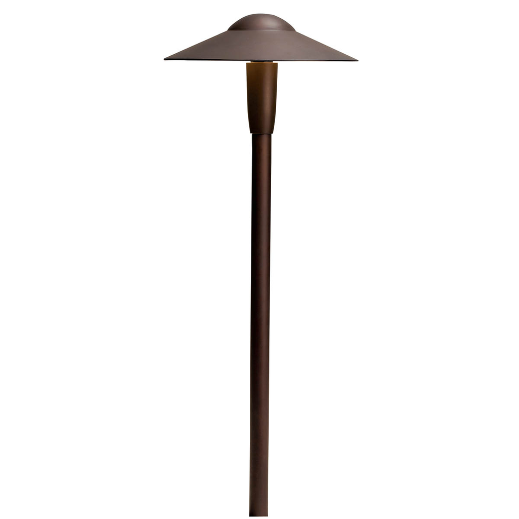 Product image for Kichler 15810AZT30R 8" Dome 3000K LED Path Light Textured Architectural Bronze