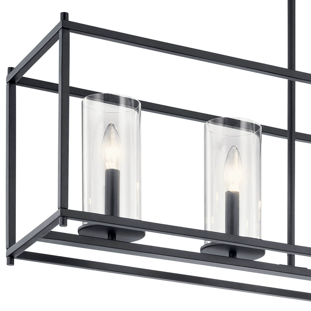 Crosby 5 Light Linear Chandelier Black