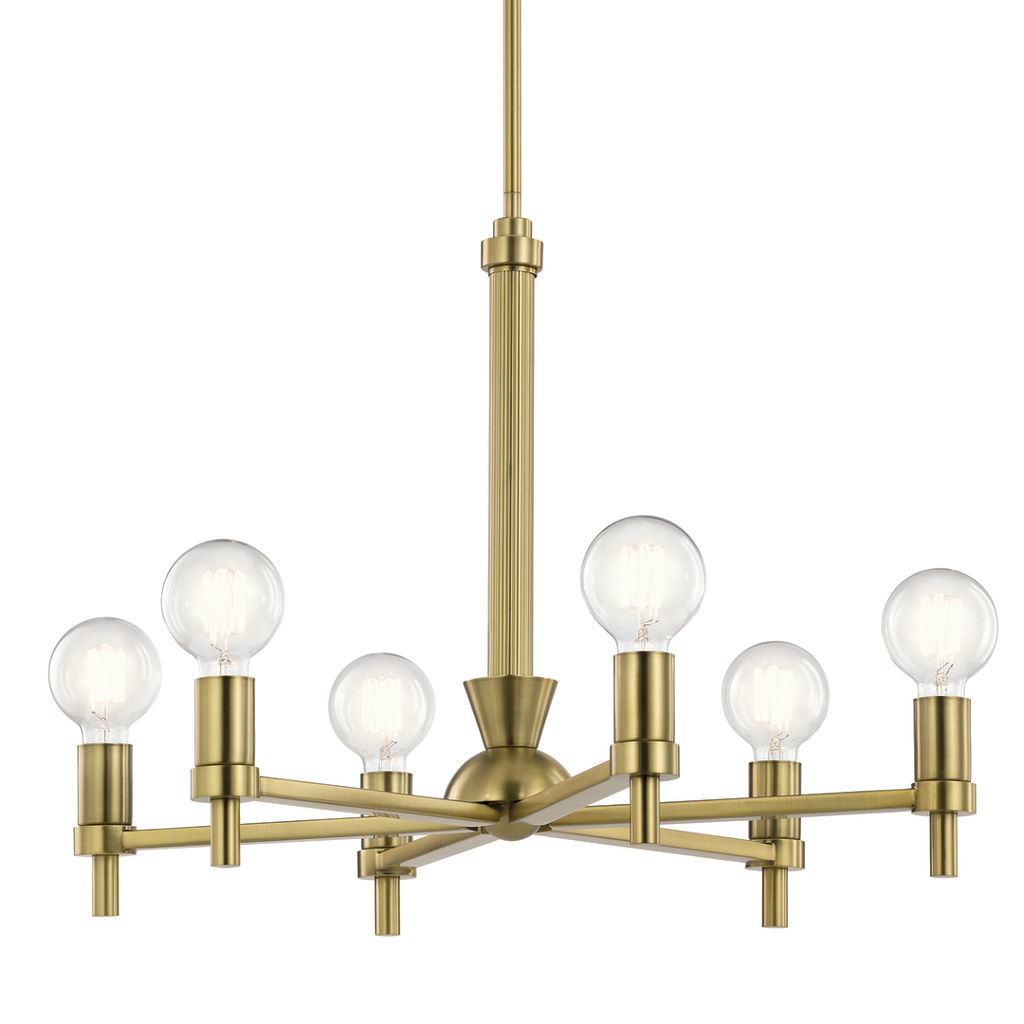 Product image for Kichler 52424BNB Torvee 6 Light Chandelier Brass