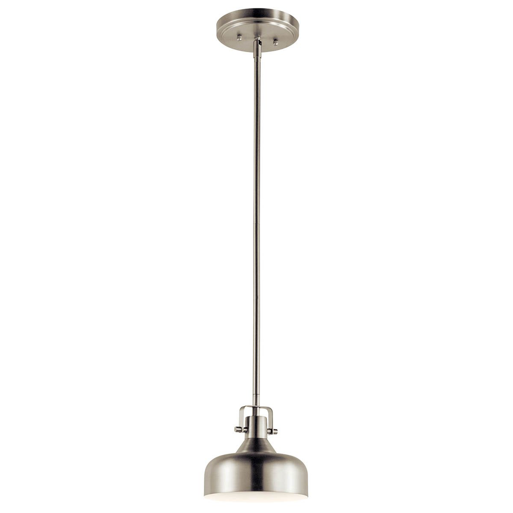 Product image for Kichler 11301NILED 7" 1 Light LED Mini Pendant Brushed Nickel
