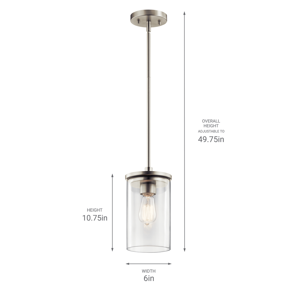 Crosby 10.75" Mini Pendant Nickel