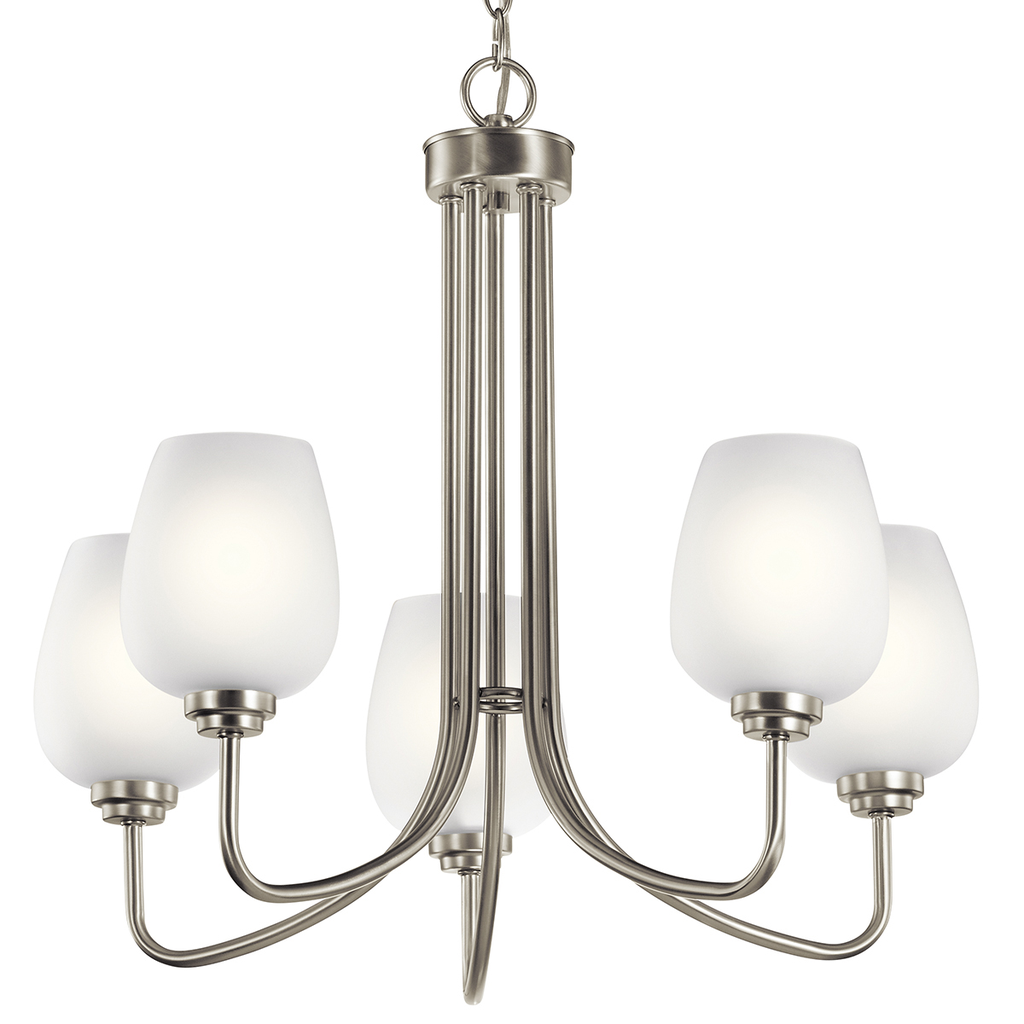 Product image for Kichler 44377NI Valserrano™ 24.25" 5 Light Chandelier Brushed Nickel