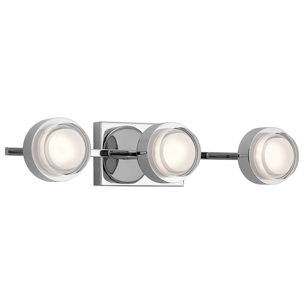 Product image for Kichler 85077CH Harlaw 3000K LED 3 Light Vanity Light Chrome