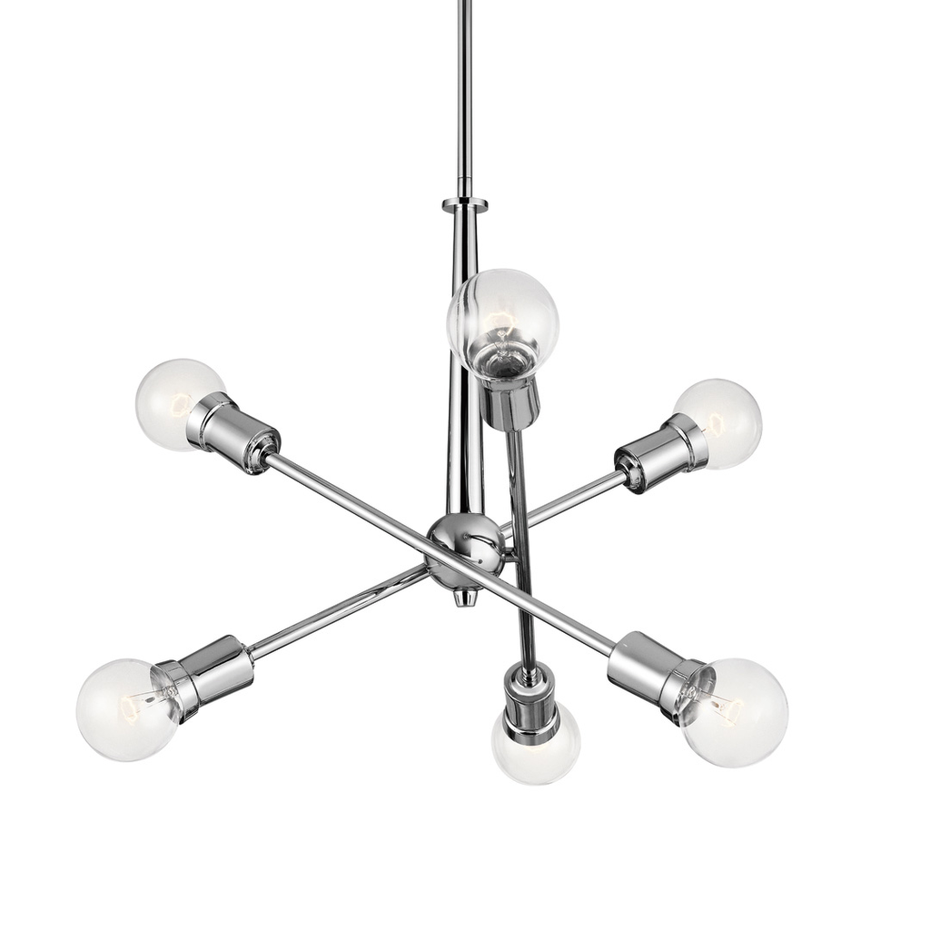 Product image for Kichler 43095CH Armstrong 6 Light Chandelier Chrome