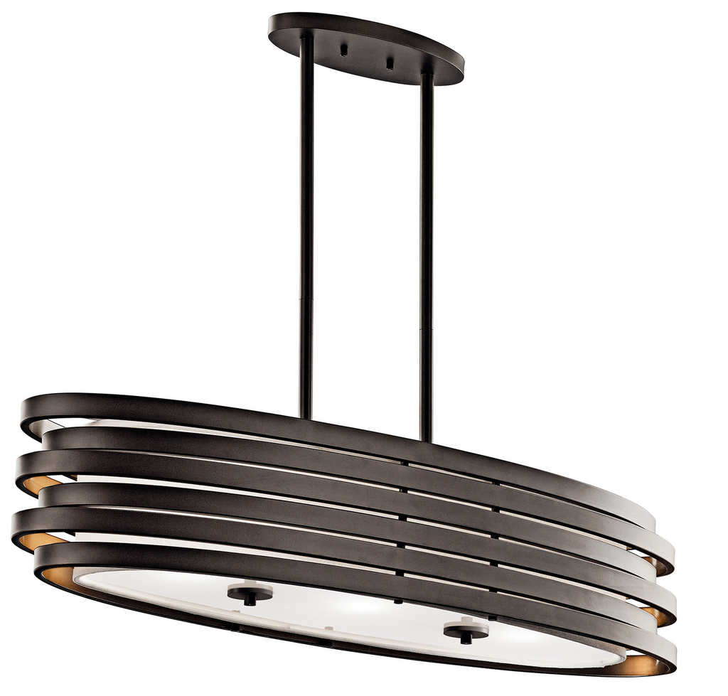 Product image for Kichler 43303OZ Roswell™ 3 Light Oval Chandelier Olde Bronze®