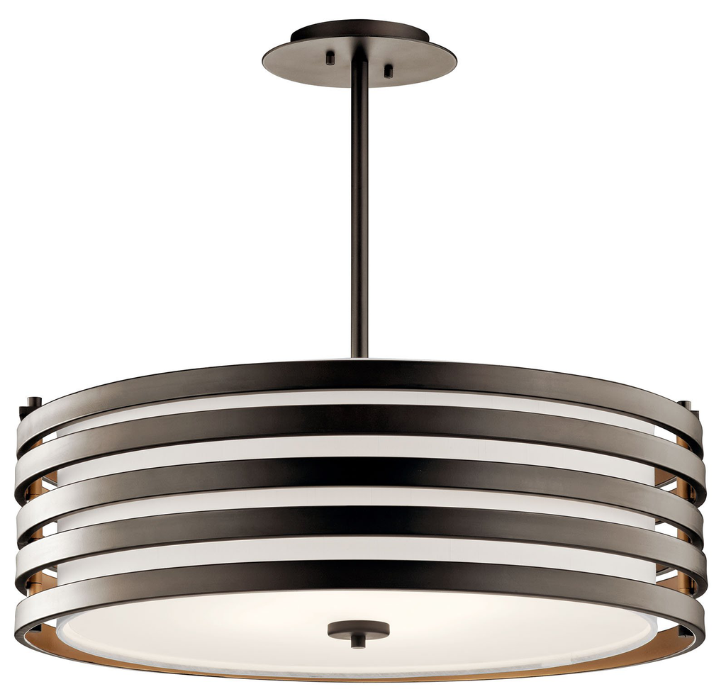Product image for Kichler 43390OZ Roswell™ 4 Light Pendant Olde Bronze®