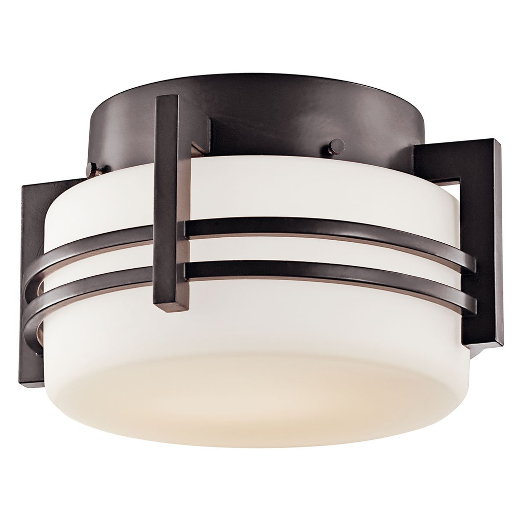 Product image for Kichler 9557AZ Pacific Edge™ 1 Light Flush Mount Architectural Bronze