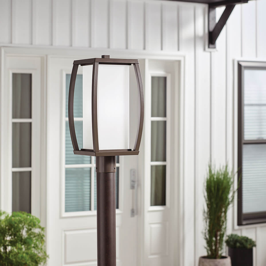 Product image for Kichler 49342AZ Bowen 1 Light Post Light Architectural Bronze
