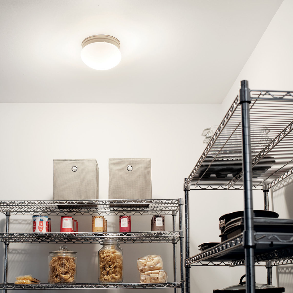 Product image for Kichler 209NI Ceiling Space 2 Light Flush Mount Brushed Nickel