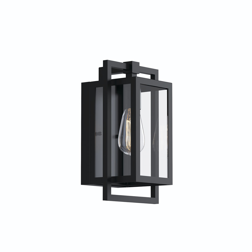 Product image for Kichler 59085BK Goson™ 12" 1 Light Wall Light with Clear Glass Black