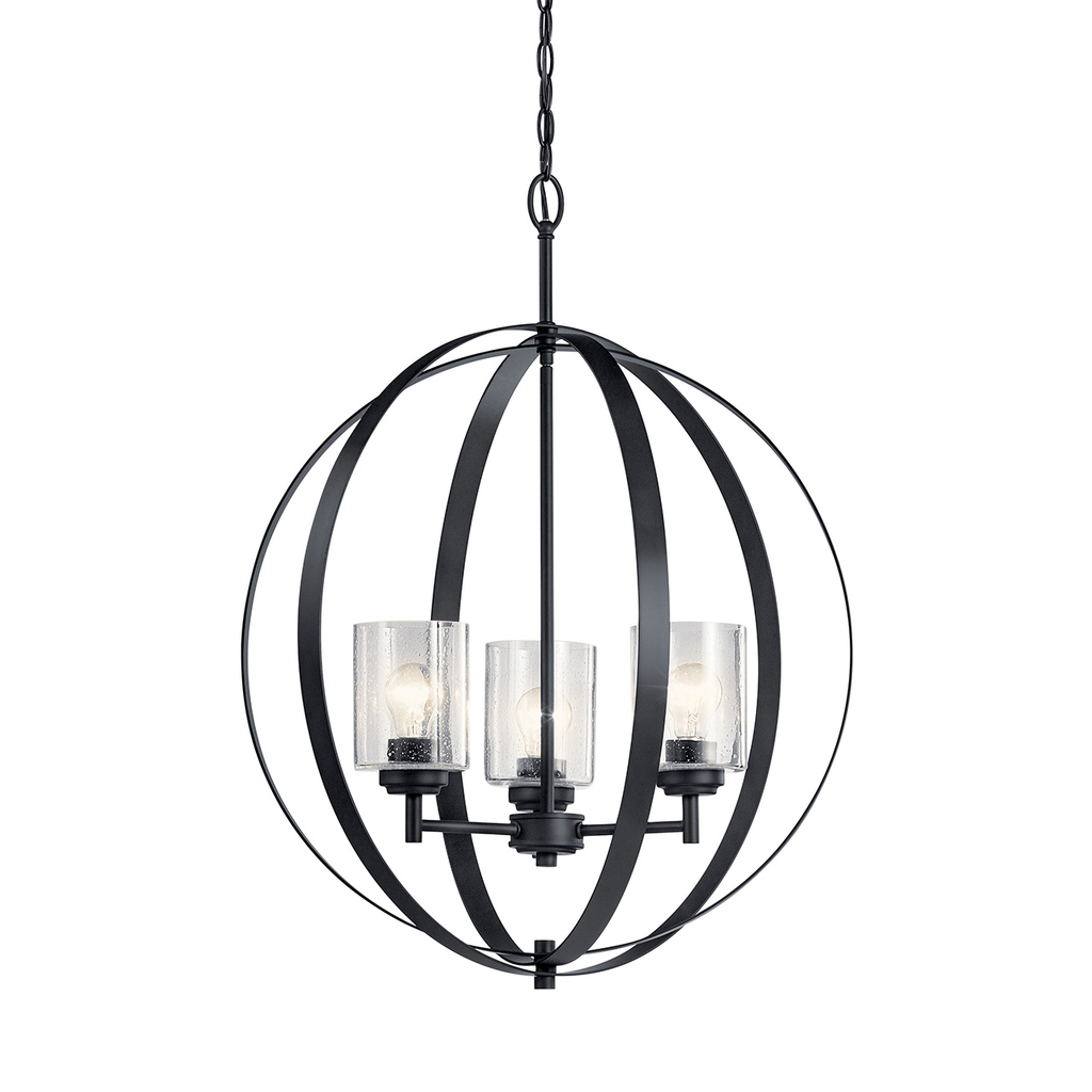 Product image for Kichler 44034BK Winslow™ 3 Light Chandelier Black