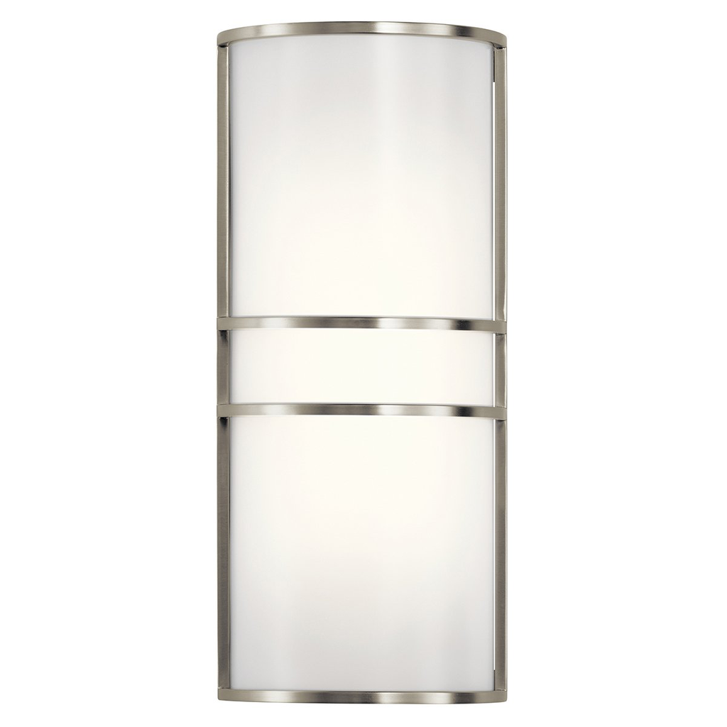 Product image for Kichler 11315NILED 2 Light LED Wall Sconce Brushed Nickel